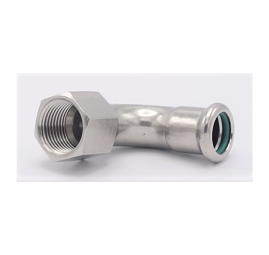 Coude 90°, à pression, F/filetage intérieur 15 mm_1/2" inox