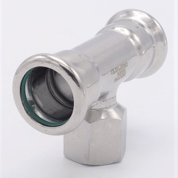 Pièce en T, pressée, F/F(filetage intérieur)/F 22_1/2"_22 acier inoxydable