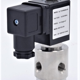 Nerezový elektromagnetický ventil 3/2, G 1/8", AC24V, NC