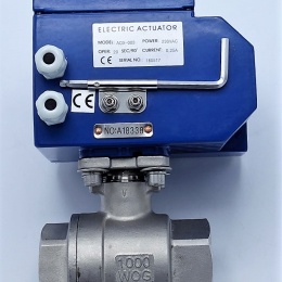 Robinet à tournant sphérique, acier inox, en deux parties avec adaptateur pour propulsion