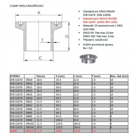 Ferulle Clamp à souder | ASME DN250 (K268)