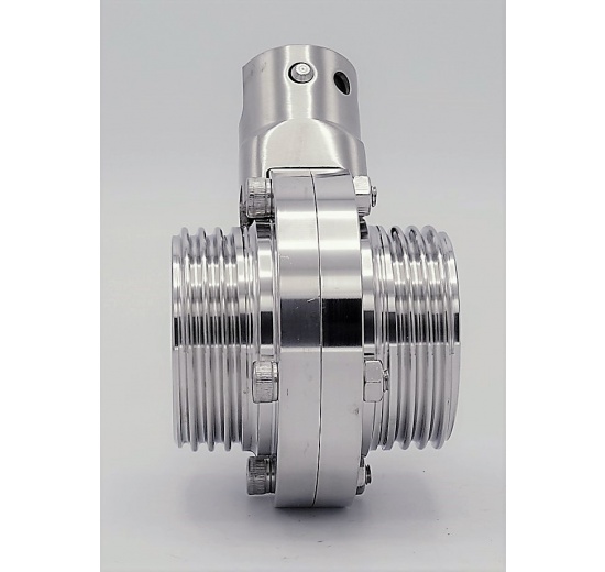 filetées vanne papillon, en inox, DIN mâles