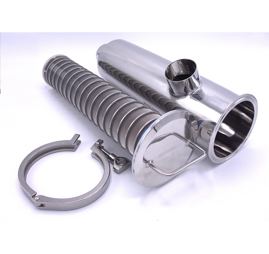 Filtre tubulaire cornier | type à soudure, DN50(52,0 mm/1,5 mm)| tamis à fentes de filtration intérieure 0,8 mm