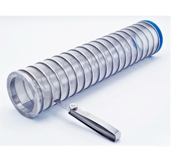 Filtre tubulaire cornier | type C-C, DN65 (collier 91mm), tamis à fentes de filtration intérieure 0,8 mm