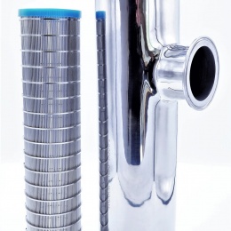 Filtre tubulaire cornier | type C-C, DN65 (K91), tamis à fentes de filtration intérieure 0,55 mm