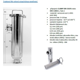 Filtre tubulaire – filtre à moût, raccordement: CLAMP DN50 (K64)