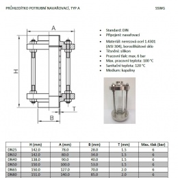 Indicateur de circulation droit, à souder S-S, type A