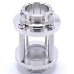 Indicateur de circulation en inox, raccordement: CLAMP, court, (pour tuyauterie)