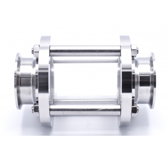 Indicateur de circulation en inox, raccordement: CLAMP, court, (pour tuyauterie)