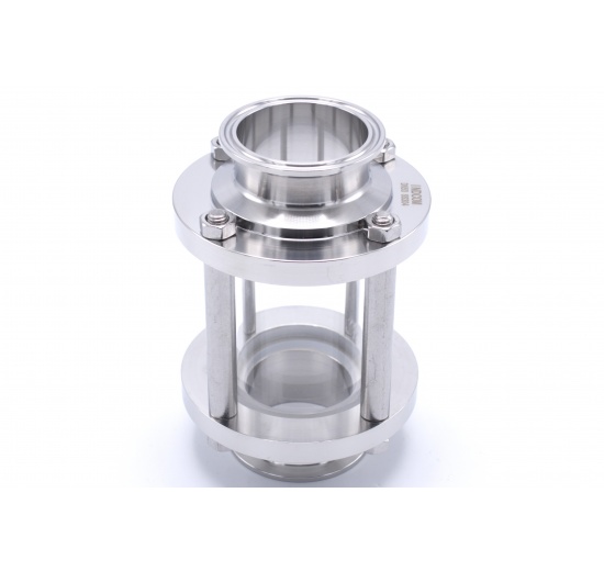 Indicateur de circulation en inox, raccordement: CLAMP, court, (pour tuyauterie)