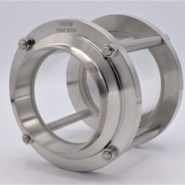 Indicateur de circulation en verre borosilicate et acier inox 1.4301 (AISI 304)