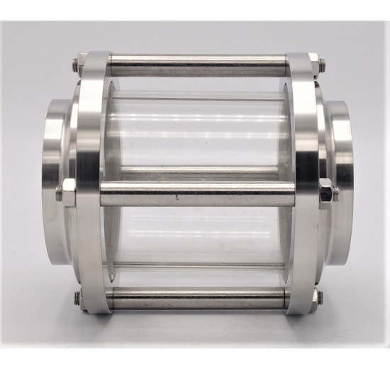 Indicateur de circulation en verre borosilicate et acier inox 1.4301 (AISI 304)