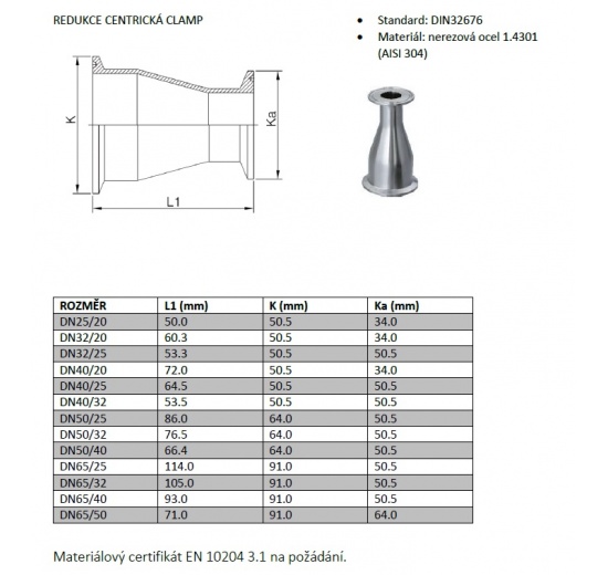 inox Clamp réducteurs