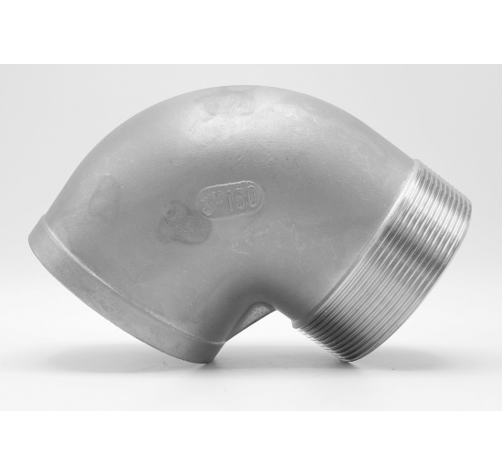 Inox Coudé fileté inox mâle/femelle type 304_ 90°, 3"