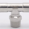 inox, Pièce en T, pressage, F/M (filetage extérieur)/F | 15_1/2"_15