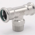 inox, Pièce en T, pressage, F/M (filetage extérieur)/F | 22_3/4"_22 raccords a sertir