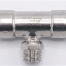 inox Pièce en T, pressage, F/M (filetage extérieur)/F | 28_1/2"_28