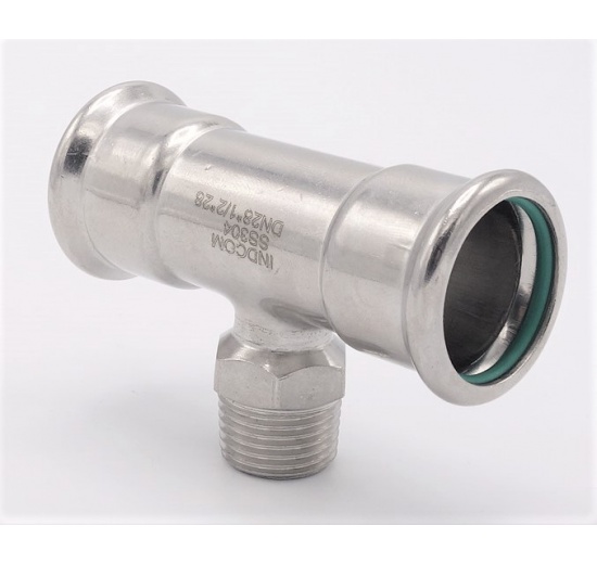 inox Pièce en T, pressage, F/M (filetage extérieur)/F | 28_1"_28