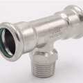 inox, Pièce en T, pressage, F/M (filetage extérieur)/F, raccords a sertir