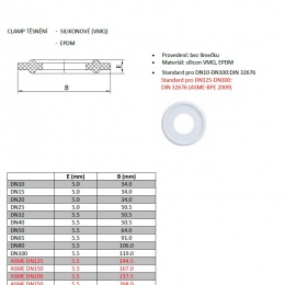 Joint en silicone CLAMP ASME DN 300