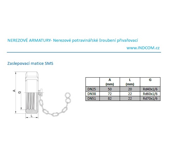 Joint pour écrou aveugle SMS, EPDM DN25