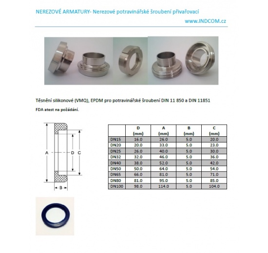 Joint pour tubulure filetée, EPDM DN80