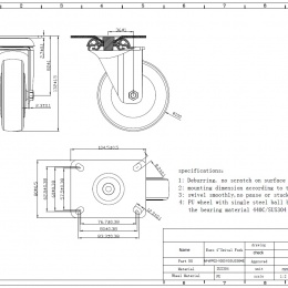 Kolečka transportní, otočná, nerezová, průměr 100 mm