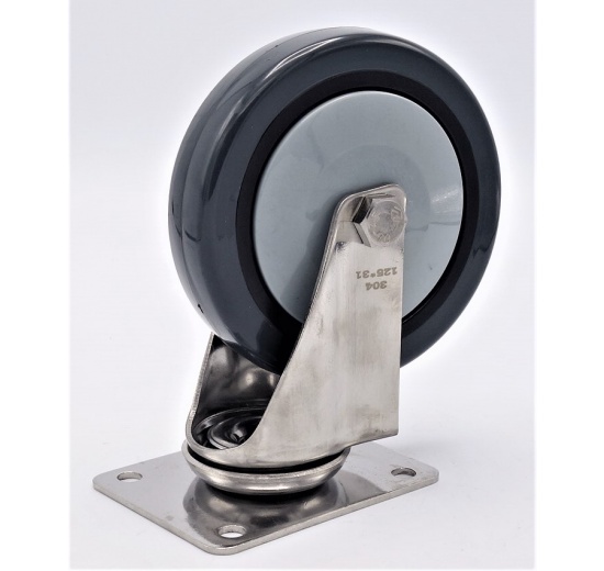 Kolečka transportní, otočná, nerezová, průměr 125 mm