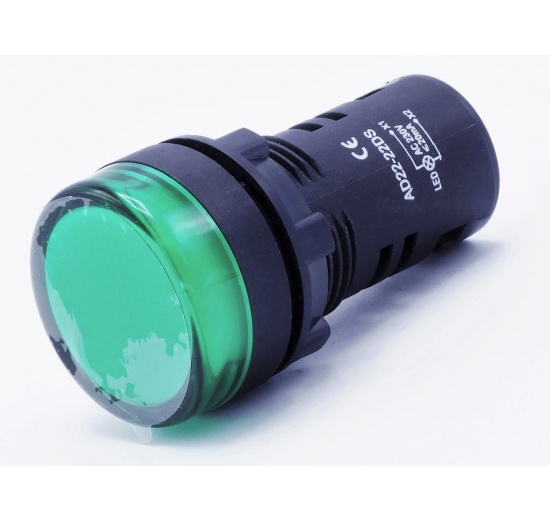 Lumières de LED, AC 220V - 22 mm - vert