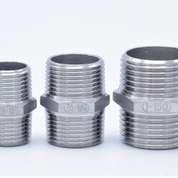 Mamelon double avec hexagone type 340, DN06, DN08, DN10, DN15, DN20, DN25, DN32, dvouniply