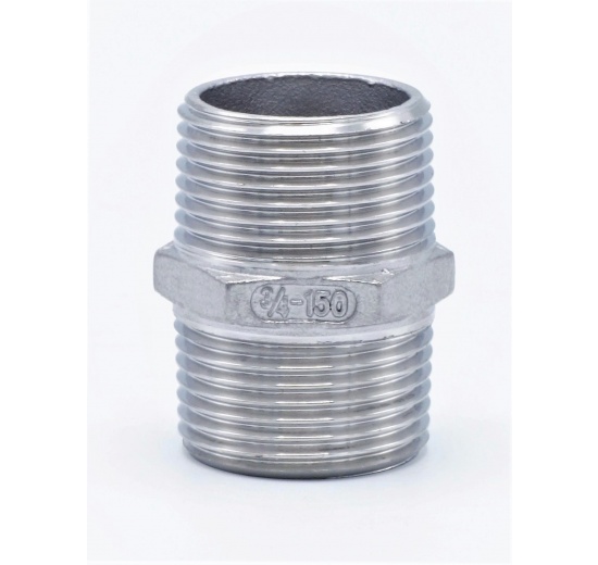 mamelon tubulaire double,  Mamelon double avec hexagone type 340 3/4"