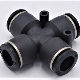 Manchon en X, DN 12mm, éléments pneumatiques, raccords enfichables en plastique