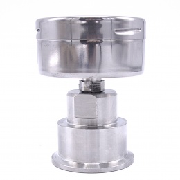 Manomètre 63 mm (raccordement arrière) avec membrane de séparation CLAMP DIN 32676 | 0-10 bar, (clamp-50,5mm)