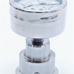 Manomètre 63 mm (raccordement arrière) avec membrane de séparation CLAMP DIN 32676 0-4 bar, (clamp-50,5mm)