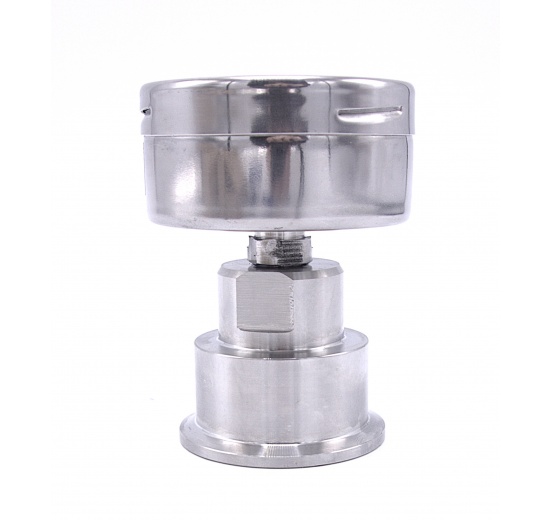 Manomètre 63 mm (raccordement arrière) avec membrane de séparation CLAMP DIN 32676 | 0-10 bar, (clamp-50,5mm)