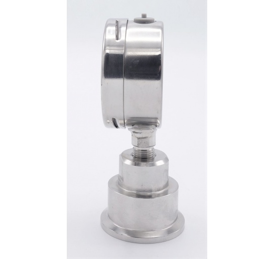 Manomètre avec séparateur à membrane - en acier inoxydable CLAMP, cadran 63 mm | 0-6 bar, (clamp collier-50,5mm)