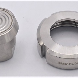 Manomètre avec séparateur à membrane, filetage alimentaire DIN 11851, cadran 100 mm, écrou DN25