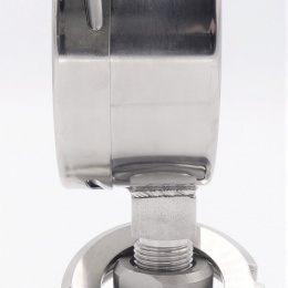 Manomètre avec séparateur à membrane - visserie alimentaire DIN 11851, cadran 100 mm, matrice DN32| 0-2,5 bar