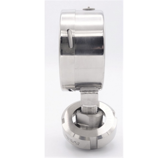 Manomètre avec séparateur à membrane - visserie alimentaire DIN 11851, cadran 100 mm, matrice DN32| 0-2,5 bar