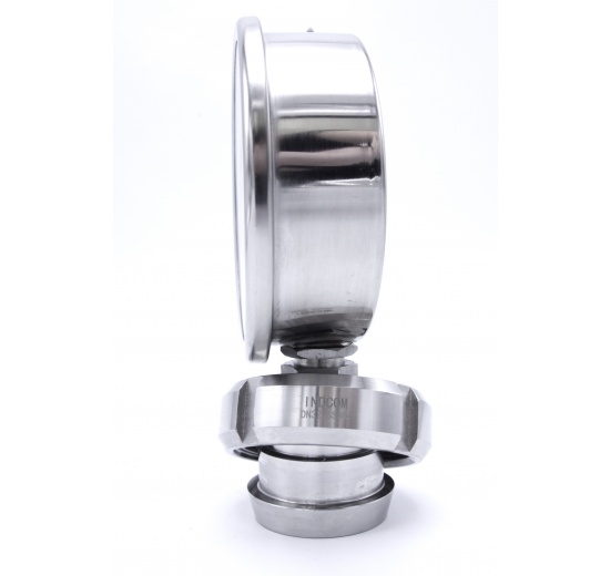 Manomètre avec séparateur à membrane - visserie alimentaire DIN 11851, cadran 100 mm, matrice DN32| 0-6 bar