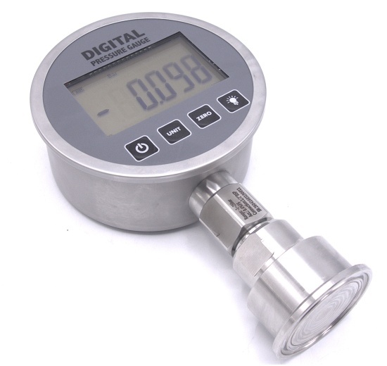 Manomètre inox avec membrane de séparation-CLAMP DIN 32676 (50.5 mm), cadran 100 mm | 0-25 bar