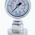 Manomètre tout acier inoxydable, cadran 63 mm, avec membrane de séparation-CLAMP DIN 32676, collier 64 mm | 0-10 bar, (CLAMP-64 mm)