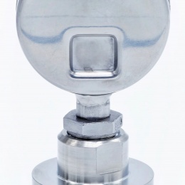 Manomètre tout acier inoxydable, cadran 63 mm, avec membrane de séparation-CLAMP DIN 32676, collier 64 mm 0-2.5 bar, (CLAMP-64 mm)