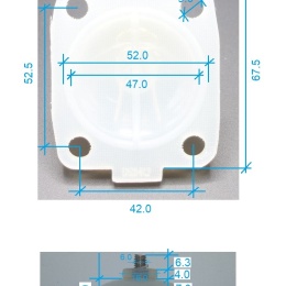 membrane de remplacement en silicone DN25_dimensions