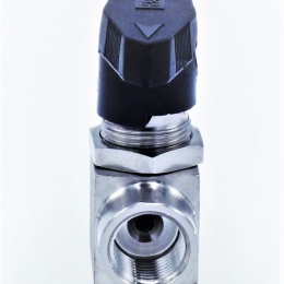 MINI Robinet à tournant sphérique, acier inox, 3 voies, fileté | 1/4”