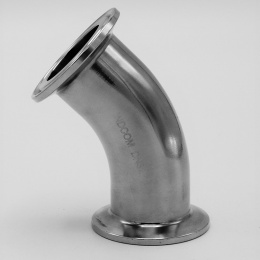 nerezové CLAMP DIN 32676  bezešvé koleno 45°, DN32 - límeček50.5 mm