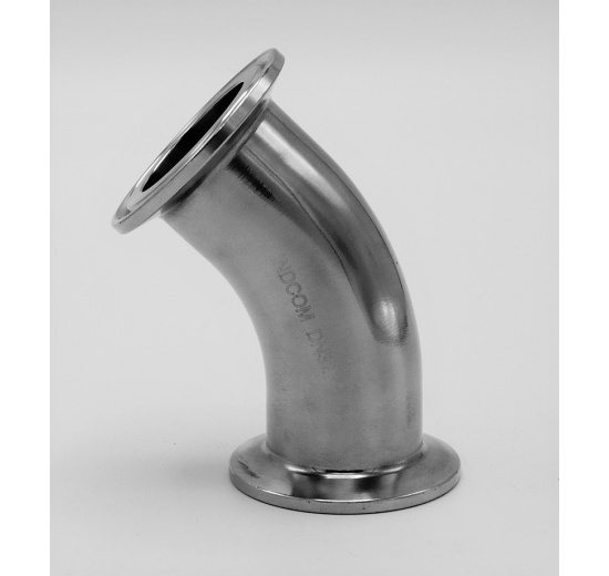 nerezové CLAMP DIN 32676  bezešvé koleno 45°, DN32 - límeček50.5 mm