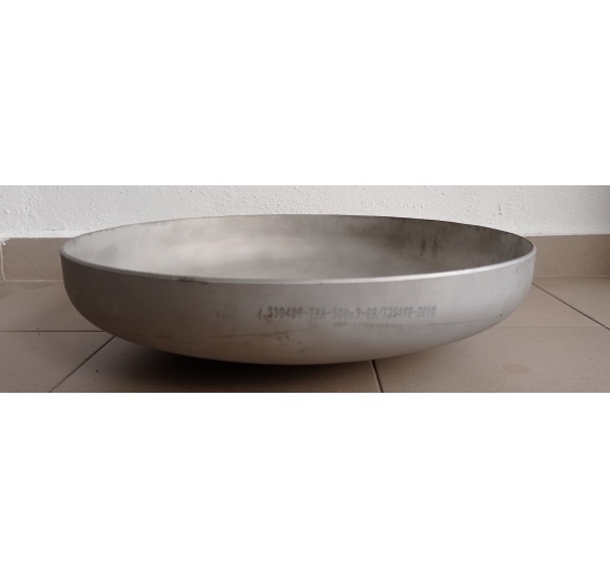 Nerezové klenuté dno, DN500 (506*3 mm), šikmá hrana