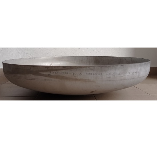 Nerezové klenuté dno DN800 (806*3 mm), rovná hrana
