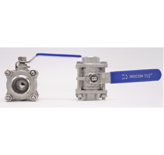 Nerezový kulový kohout s plným průtokem, třídílný, navařovací DN40 (47x4.5mm)